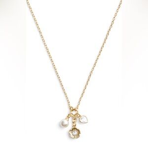 BNWT COACH Gold Signature Charm Cluster Pendant Necklace $155